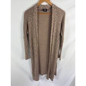 Bobeau Longline Knit Cardigan Sweater Brown Size XS
